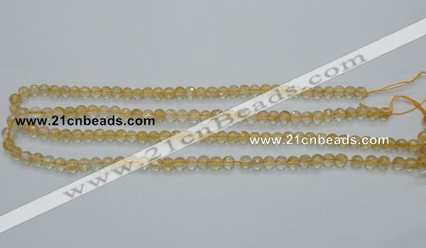 CCR03 15.5 inches 6mm faceted round natural citrine gemstone beads