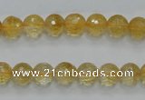 CCR04 15.5 inches 8mm faceted round natural citrine gemstone beads