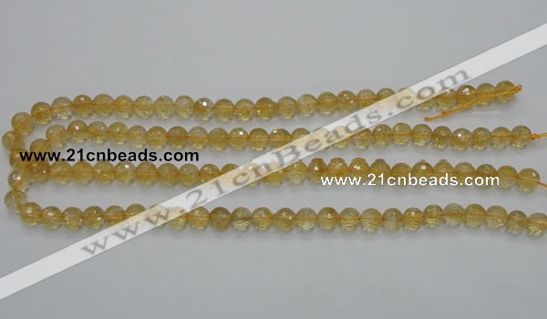 CCR04 15.5 inches 8mm faceted round natural citrine gemstone beads