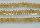 CCR07 15.5 inches 4*6mm faceted rondelle natural citrine gemstone beads