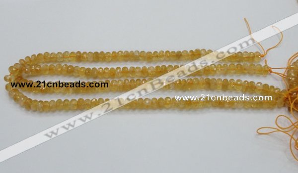 CCR08 15.5 inches 5*8mm faceted rondelle natural citrine gemstone beads