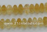 CCR10 15.5 inches 6*12mm faceted rondelle natural citrine gemstone beads