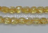 CCR14 15.5 inches 8*8mm faceted square natural citrine gemstone beads