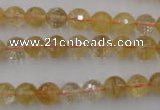 CCR153 15.5 inches 8mm faceted round natural citrine gemstone beads