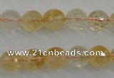 CCR156 15.5 inches 11mm faceted round natural citrine beads