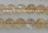 CCR157 15.5 inches 12mm faceted round natural citrine beads