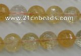 CCR158 15.5 inches 13mm faceted round natural citrine beads