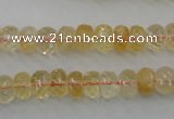 CCR161 15.5 inches 5*8mm faceted rondelle natural citrine beads