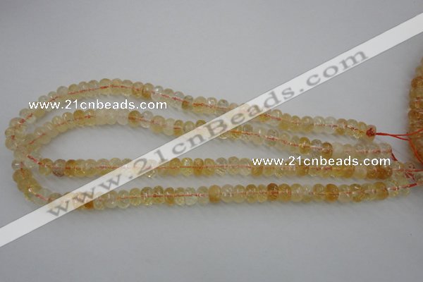 CCR161 15.5 inches 5*8mm faceted rondelle natural citrine beads