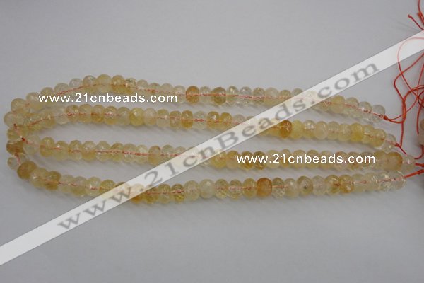 CCR162 15.5 inches 7*10mm faceted rondelle natural citrine beads