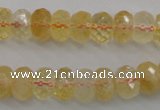 CCR163 15.5 inches 7*12mm faceted rondelle natural citrine beads