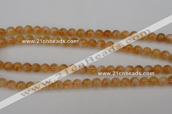 CCR166 15.5 inches 8mm round natural citrine beads wholesale