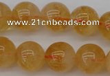 CCR168 15.5 inches 12mm round natural citrine beads wholesale