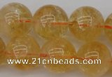 CCR169 15.5 inches 14mm round natural citrine beads wholesale