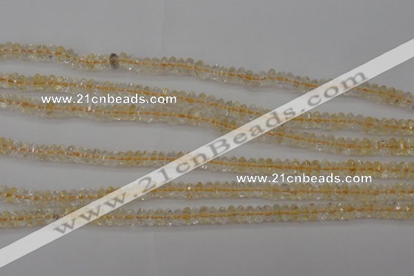 CCR171 15.5 inches 3*5mm faceted rondelle natural citrine beads