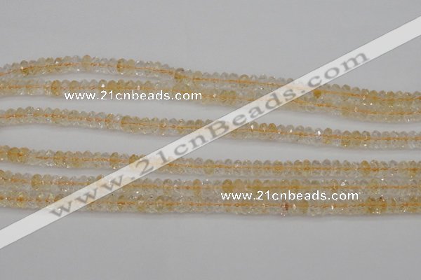 CCR172 15.5 inches 4*6mm faceted rondelle natural citrine beads