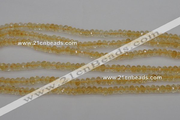 CCR173 15.5 inches 4*6mm faceted rondelle natural citrine beads