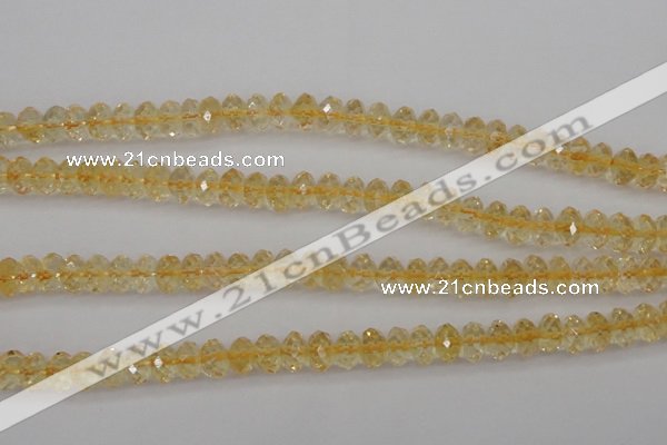 CCR174 15.5 inches 5*8mm faceted rondelle natural citrine beads