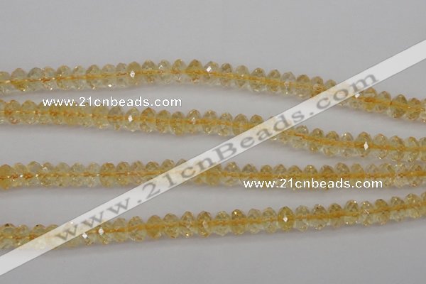 CCR174 15.5 inches 5*8mm faceted rondelle natural citrine beads