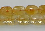 CCR180 15.5 inches 11*14mm faceted drum citrine gemstone beads