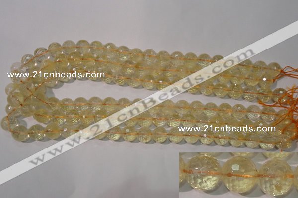 CCR203 15.5 inches 10mm faceted round natural citrine gemstone beads