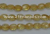 CCR21 15.5 inches 6*7mm faceted oval natural citrine gemstone beads