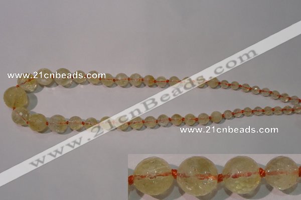 CCR210 15.5 inches 6mm - 14mm faceted round natural citrine beads