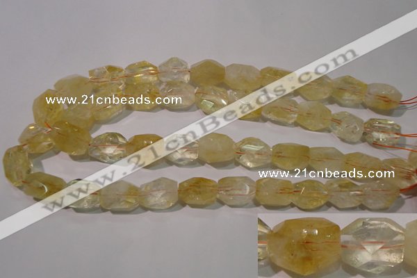 CCR215 15.5 inches 15*20mm faceted nuggets natural citrine beads