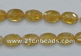 CCR22 15.5 inches 8*12mm faceted oval natural citrine gemstone beads