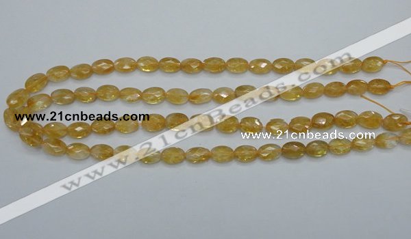 CCR22 15.5 inches 8*12mm faceted oval natural citrine gemstone beads