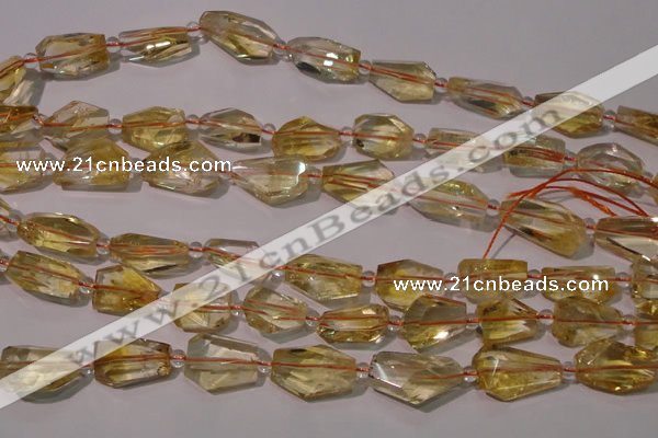 CCR222 15.5 inches 10*14mm – 12*16mm faceted nuggets natural citrine beads