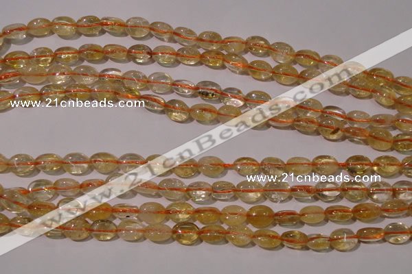 CCR228 15.5 inches 6*9mm oval natural citrine gemstone beads