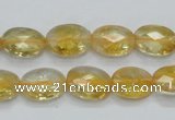 CCR23 15.5 inches 10*14mm faceted oval natural citrine gemstone beads