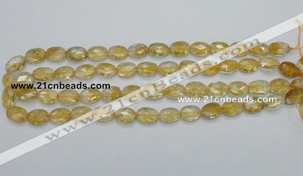 CCR23 15.5 inches 10*14mm faceted oval natural citrine gemstone beads