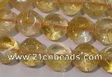 CCR231 15.5 inches 10mm flat round natural citrine gemstone beads