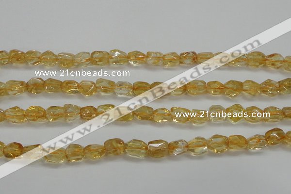 CCR235 15.5 inches 7*9mm nuggets natural citrine gemstone beads