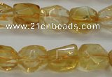 CCR236 15.5 inches 9*12mm nuggets natural citrine gemstone beads