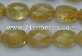 CCR24 15.5 inches 12*16mm faceted oval natural citrine gemstone beads