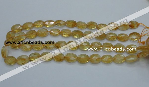 CCR24 15.5 inches 12*16mm faceted oval natural citrine gemstone beads