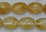 CCR25 15.5 inches 14*19mm faceted oval natural citrine gemstone beads