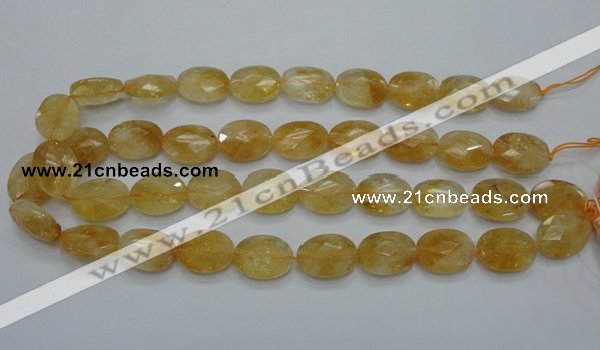 CCR25 15.5 inches 14*19mm faceted oval natural citrine gemstone beads