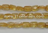 CCR26 15.5 inches 6*7mm faceted rectangle natural citrine beads