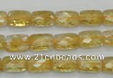 CCR27 15.5 inches 8*12mm faceted rectangle natural citrine beads