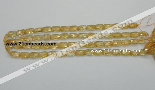 CCR27 15.5 inches 8*12mm faceted rectangle natural citrine beads