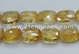 CCR28 15.5 inches 11*13mm faceted rectangle natural citrine beads