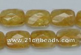 CCR29 15.5 inches 12*16mm faceted rectangle natural citrine beads