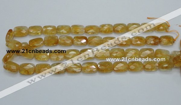 CCR29 15.5 inches 12*16mm faceted rectangle natural citrine beads