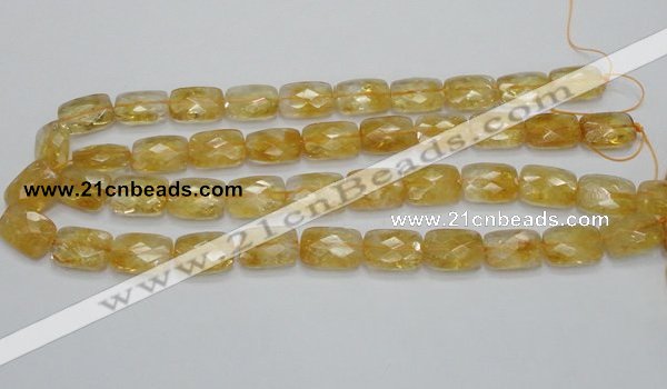 CCR30 15.5 inches 13*18mm faceted rectangle natural citrine beads