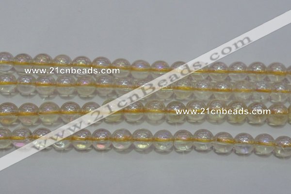 CCR302 15.5 inches 8mm round AB-color natural citrine beads