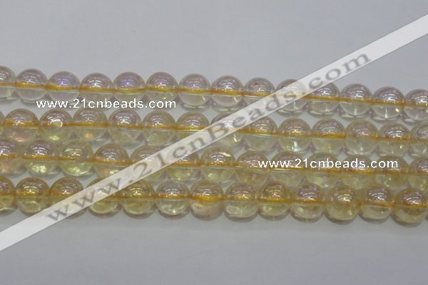 CCR303 15.5 inches 10mm round AB-color natural citrine beads